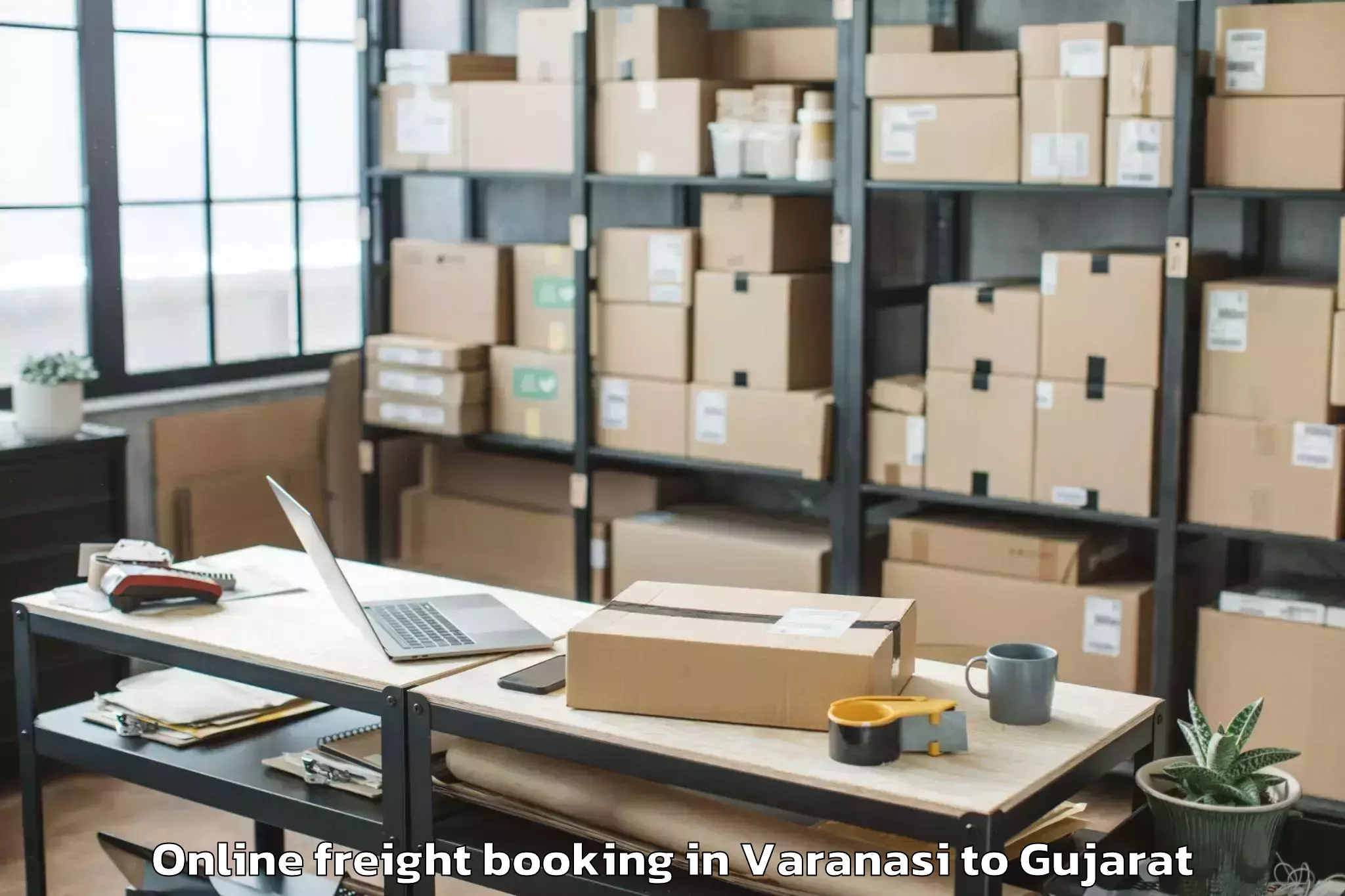 Affordable Varanasi to Dhari Online Freight Booking